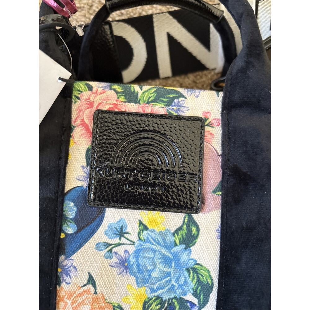 Kurt Geiger Southbank Floral Canvas Tote Small Multicolor Hand Bag Crossbody NWT - Picture 5 of 9